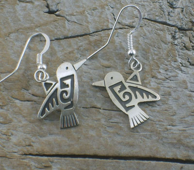 Native American Earrings -Bird Dangle